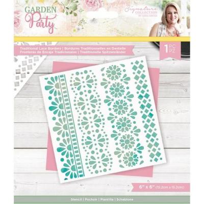 Crafter's Companion Garden Party Stencil - Traditional Lace Borders